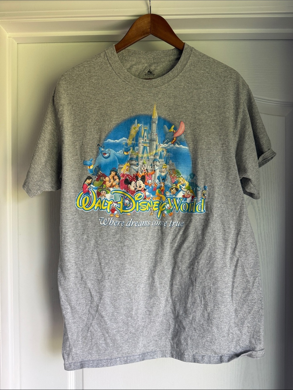 Disney Gray Walt Disney World Castle & Characters Graphic Tee
